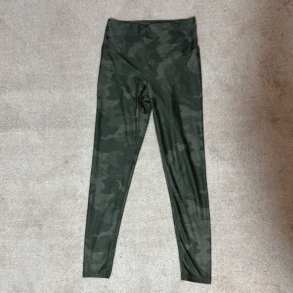 PrAna Leggings Women’s Small Green Camo Electa Yoga Work Out High Rise Pocket - Picture 3 of 11